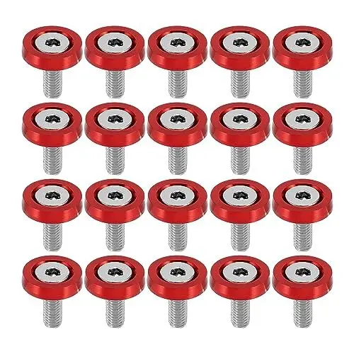 Produktbild: F FIERCE CYCLE 20 stücke Auto Motorrad Dunkelrot M6 Stoßstange Unterlegscheibe Schraube Aluminiumlegierung Motor Bay Fastener