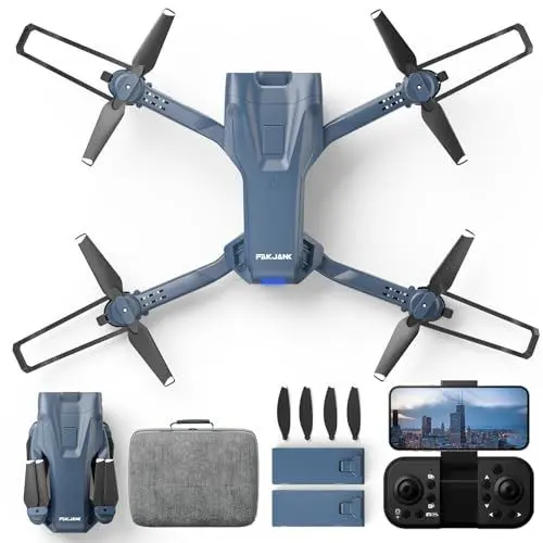 Produktbild: F406 Drohne mit Kamera für Erwachsene, 4K HD FPV Video faltbare Drone, 135° Verstellbare Objektiv, RC Quadcopter mit Höhenhaltung und Headless Modus für Anfänger, 3D Flip, 2 Modulare Batterien