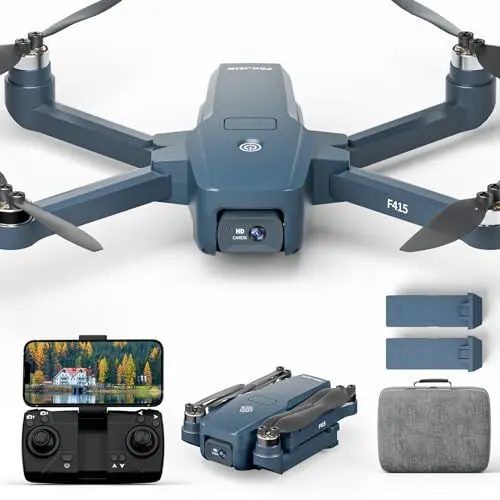 Produktbild: F415 Drohne mit Kamera HD 4K,Bürstenlosem Motor Mini Drohnen mit 2 Camera,RC Drone mit 20 Min Lange Flugzeit,5GHz WiFi AIdrone für Erwachsene,Faltbare Kinderdrohne mit 3D Flip für Anfänger,2 Batterien