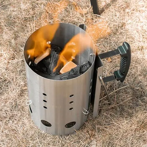Produktbild: Fabater Holzkohle-Anzündkamin 10,7 X 6,6 Zoll Großer Grill-Feueranzünder Zum Grillen Holzkohlegrill, Brikett, Kohlefeueranzünder, Schornstein Schnellfeuer-Brikett-Holzkohlestarter