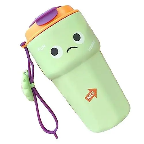 Produktbild: Fabater Niedliche Isolierflasche, Schöner 450-ml-Edelstahl-Reisebecher für Gerade Getränke für die Schule (GREEN)