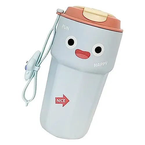 Produktbild: Fabater Niedliche Isolierflasche, Schöner 450-ml-Edelstahl-Reisebecher für Gerade Getränke für die Schule (BLUE)