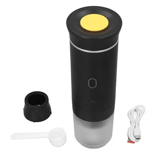 Produktbild: Tragbare Espressomaschine, Elektrische Kaffeemaschine, Mini-Kaffeemaschine für Kapseln und Kaffeepulverbox, Expresso-Maschine für Reisen, Camping, Auto, Zuhause, Büro