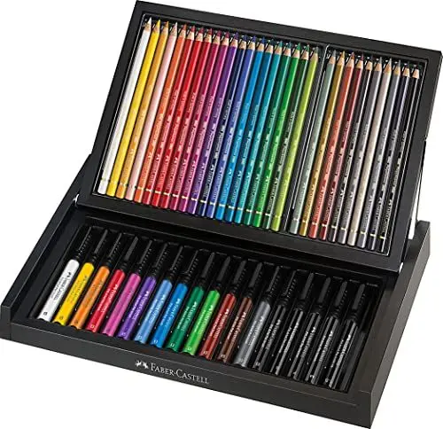 Produktbild: FABER-CASTELL 110053 - Art & Graphic Butler, 30 Polychromos Künstlerfarbstifte, 18 Pitt Artist Pen Tuschezeichner