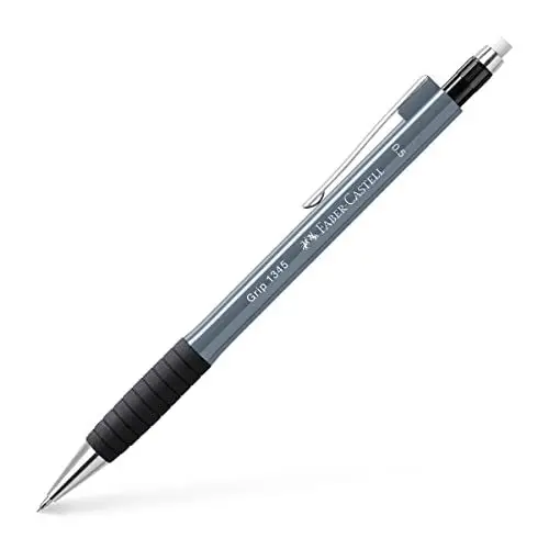 Produktbild: Faber-Castell 134589 - Druckbleistift GRIP 1345 stone grey, Härtegrad B, Minenstärke 0.5 mm, mit integriertem Radiergummi, 1 Stück