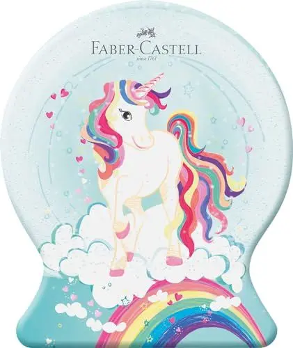 Produktbild: FABER-CASTELL 155544 - Filzstifte Set Connector Einhorn, 33er Metallbox Schneekugel, auswaschbar, Malset für Kinder
