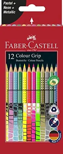 Produktbild: FABER-CASTELL 201569 - Buntstift Sonderfarbset, Colour Grip, 12er Etui