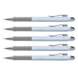 Produktbild: Faber-Castell 205208 - Druckbleistift Apollo sky blue, 5 Stück, Härtegrad B, Mine 0,5 mm, inkl. Radierer