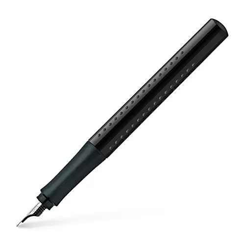Produktbild: FABER-CASTELL 140816 - moderner Füller Grip 2010 mit Ergonomisches Design und Hochwertige Konstruktion, Füller breite Feder M, Nachfüllbar inkl. Tintenpatrone - schwarz, 1 Stück