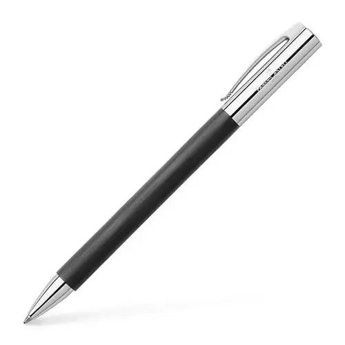 Produktbild: FABER-CASTELL 148130 - Drehkugelschreiber AMBITION Edelharz, Mine: B, inklusive Geschenkverpackung, Schaftfarbe: schwarz / silber