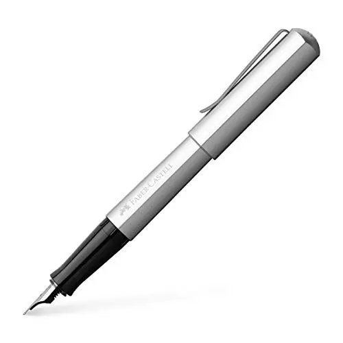 Produktbild: Faber-Castell 150511 - Füllerfederhalter Hexo, Feder F, Schaftfarbe silber, 1 Stück