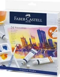 Produktbild: Faber-Castell 169624 - Aquarellfarben Creative Studio, 24 Tuben, inkl. Mischpalette und Aquarellpinsel