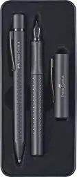 Produktbild: FABER-CASTELL 201626 - Geschenkset Grip Edition, All Black, mit Füller M und Kugelschreiber XB im Metalletui