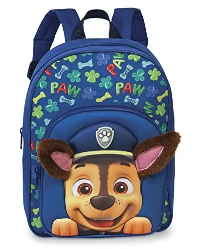 Produktbild: Fabrizio Patrol Rucksack – Kindergartenrucksack für Jungen von 3-6 Jahren mit Chase und abstehenden Plüschohren, Tasche für Kindergarten und Kita – 31cm x 24cm x 13cm - 8L blau, Einheitsgröße