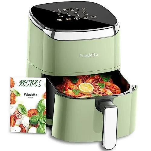 Produktbild: Fabuletta Heißluftfritteuse 4L, 9-in-1 Air Fryer, Max 230℃ Heissluft Fritteusen, Digitalem LED-Touchscreen AirFryer, Rapid Air und Fettentfernungstechnologie, Vorheizen, Shake-Modus (Green)