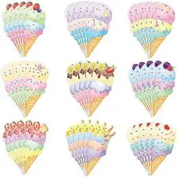 Produktbild: Faccito 45 Stück Eiscreme Party Dekoration Eiscreme Ausschnitte Papier Ausschnitte für Eisparty Geburtstag Eis Eisbecher Deko für Mädchen Babyparty Hochzeit Sommer Mottoparty Foto Requisiten