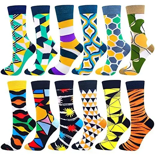 Produktbild: Facefuture Lustige Socken Bunte Socken Herren Odd Phantasie Strümpfe Glücklich Baumwolle Sock (12 Pairs DE1210)