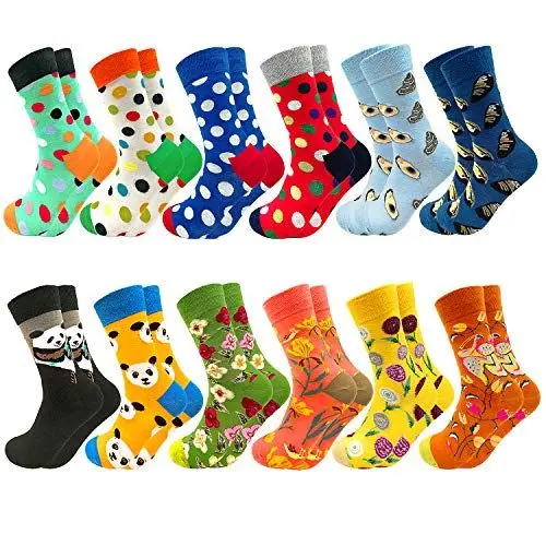Produktbild: Facefuture Mädchen Lustige Socken Bunte Phantasie Strümpfe Glücklich Baumwolle Sock 12 Paar(1203) L-XL