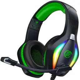 Produktbild: Fachixy FC100 Gaming Headset für PS4, PS5, PC, Xbox, Nintendo Switch, Gaming Kopfhörer mit Kabel und RGB Licht, Stereo Surround Kopfhörer mit Mikrofon, Noise Cancelling Gamer Headphones - GRÜN