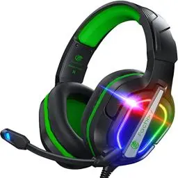 Produktbild: Fachixy「2024 New」FC200 Gaming Headset für PS4/PS5/PC/Xbox/Nintendo Switch, PS4 Kopfhörer mit Kabel und RGB Licht, Stereo Surround Kopfhörer mit Mikrofon, Noise Cancelling Gamer Headphones - GRÜN