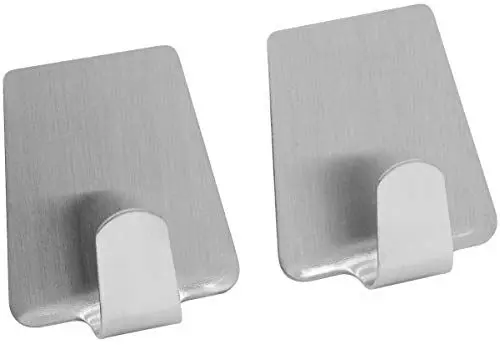 Produktbild: Fackelmann 61207 Klebehaken trapezförmig 5cm 2 Stück aus Edelstahl, Silber, 5 x 4 x 2 cm