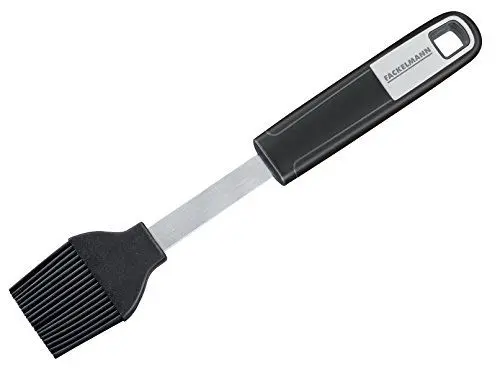 Produktbild: Fackelmann Backpinsel 24 cm SENSE, praktisch für beschichtete Koch-, Backutensilien, Bratpinsel mit rutschfestem Soft-Touch-Griff (Farbe: Silber/Schwarz), Menge: 1 Stück