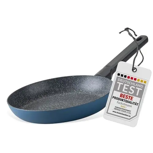Produktbild: Fackelmann Balance 24cm Pfanne – Recyceltes Aluminium, Keramik-Antihaft, PFAS-frei – Induktionsgeeignet, Hitzebeständiger Griff - PFAS-frei, Deep Blue
