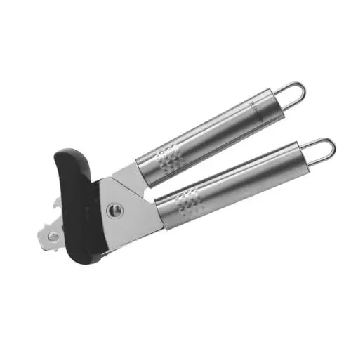 Produktbild: Fackelmann Dosenöffner OVALGRIFF, praktischer Konservenöffner aus Edelstahl, Universalöffner mit ergonomischem Griff (Farbe: Silber), Menge: 1 Stück