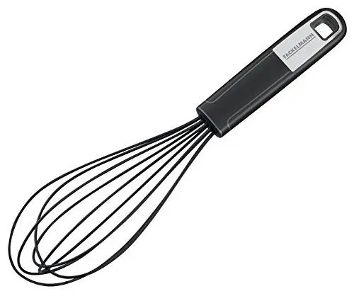 Produktbild: Fackelmann Schneebesen 26 cm SENSE, praktischer Rührbesen für beschichtete Kochutensilien, mit rutschfestem Soft-Touch-Griff (Farbe: Silber/Schwarz), Menge: 1 Stück