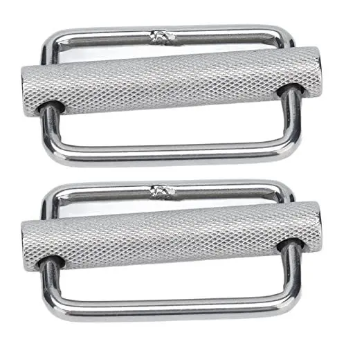 Produktbild: Marhynchus 2 Stück 316 Edelstahl-Gleit Schnalle, Rechteck Verstellbare Rändel Gürtels Chn Allen für Gurtband, Schnallen Gurte, Hunde Halsbänder (50mm)