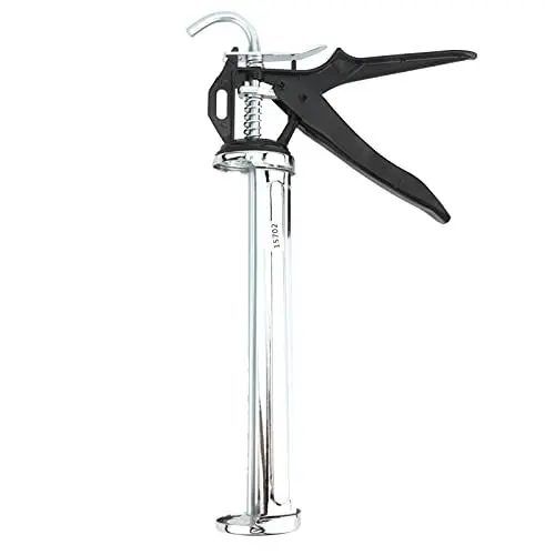Produktbild: 15702 Kartuschenpistole, Edelstahl Professionelle Handkartuschenpistole, Heavy Duty Drehrahmen Kartuschenpistole für Haustüren und Fenster, Badezimmerfugen und Kleber,Silikonpistole