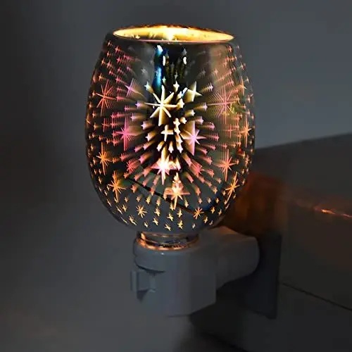 Produktbild: Fafeicy 3D Elektrischer Wachswärmer, 7 W 60 Hz 126x74mm Duftlampe Rauchlose Wachsschmelzer, 560 Lm Warmes Lichtstrom, für Home Office Hotel (EU-Stecker)