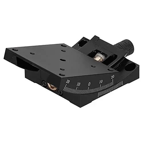 Produktbild: Fafeicy HXV-A60 Lineartisch, Goniometer-Turbinenschnecken-Schwalbenschwanz-Feinabstimmung, Manuelle Plattform, mit ±10° Bewegungswinkel und 20 Mm Bewegungshub, 60 X 60 Mm, Universalmotor