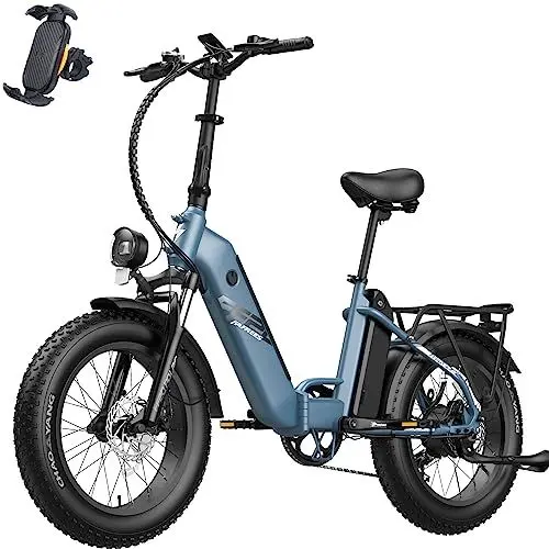 Produktbild: Fafrees FF20 Polar E Bike Herren Faltbar mit 48V 13,4Ah*2 Akkus bis 170KM ( Offiziell ) E-Bike Klapprad 20 Zoll, Elektro Mountainbike E-Bike Damen 150KG, Elektrofahrrad Fatbike Erwachsene StVZO. 20°