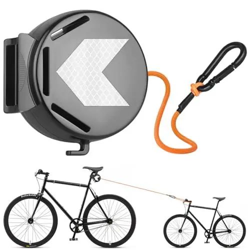 Produktbild: Fahrrad Abschleppseil Kinder, 2M Fahrrad Traktionsseil, Automatisch Einziehbar Eltern Kind Fahrrad Abschleppseil, Tragfähigkeit 120Kg, Fahrrad Seilzug Kinder für Kinder Fahrrad, Mountainbike, Ebike