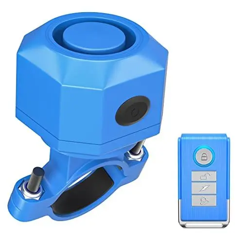 Produktbild: Fahrrad Alarmanlage Fahrradalarmanlagen mit Fernbedienung Drahtlose - USB-C Wasserdicht Motorrad Fahrrad Tracker Diebstahlschutz Anti-Diebstahl-Vibration Scooter Roller Alarmanlage Bike Alarm(blau)