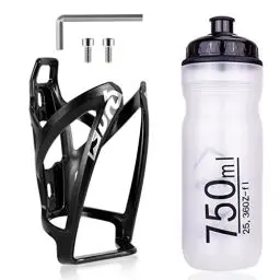 Produktbild: Fahrrad Flaschenhalter Set, Leichter Mountainbike Flaschenhalter mit Flaschen-Set, Universal Fahrrad Wasserflasche Käfig Halterungen mit 750ML BPA-freier Sport Wasserflasche für Outdoor Radfahren