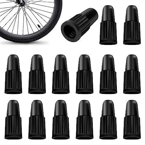 Produktbild: Fahrrad Presta Ventilkappe, 15 Stück Schwarz Fahrrad Ventil Kappen Französisches Ventil Reifenventil Fahrrad Staubschutzkappen Luftventilkappe Fahrradreifen für Rennrad Mountainbike Ventildeckel