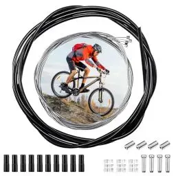 Produktbild: Fahrrad Schaltseil Set, Fahrrad Bremszug Universal Schaltzug Hinten Schaltseil Innenzug mit 2.5m Außenhülle Endhülse Bremskabel Gehäuse Kit für Mountainbike Rennrad
