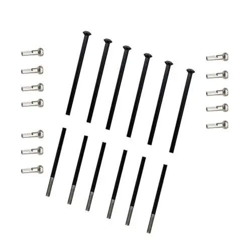 Produktbild: Fahrrad Speichen und Nippel 100 Stück viel 14 # Durchmesser 2,0 mm Schwarz Farbe Gerade Zugberg Bicycle Spokes Match mit 14 mm Messing Splitter Nippers Fahrradspeichenfür MTB-Radspeichen,E-Bike,Downhi