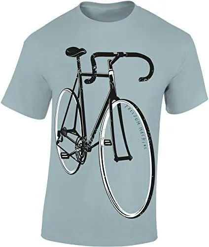 Produktbild: Fahrrad T-Shirt Herren : Freedom Machine - Rennrad Zubehör (Ice Blue M)