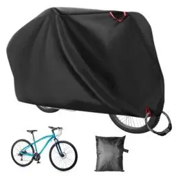Produktbild: Fahrradabdeckung Wasserdicht, 210D Oxford-Gewebe Fahrradgarage für 1-2 FahrräDer, Fahrrad Abdeckplane mit SchlossLöchern, 200x110x70 CM Fahrradplane Wasserdicht, FahrradschutzhüLle für alle Fahrräder