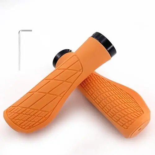 Produktbild: Fahrradgriffe Ergonomisch,Fahrrad Lenkergriffe 22mm,Fahrradlenker Griffe für MTB Rennrad E-Bike etc (Orange)