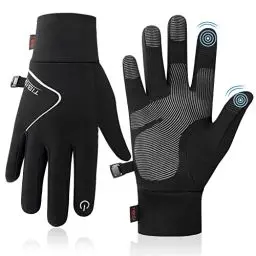 Produktbild: Handschuhe Kinder Winter, Warme Winterhandschuhe Touchscreen, Thermo Fäustlinge Fahrradhandschuhe Für Jungen Mädchen, Atmungsaktiv Winddicht Laufhandschuhe, Schwarz 10-12 Jahre Geburtstagsgeschenk