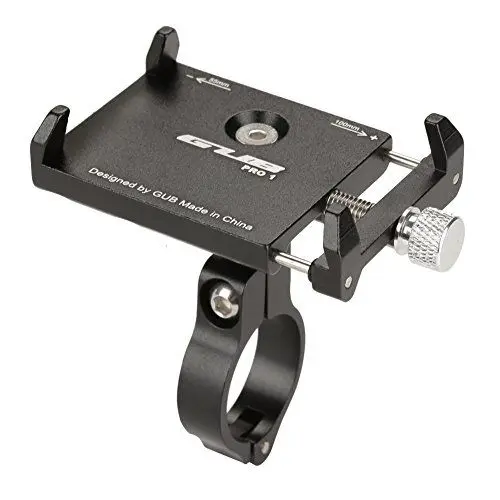 Produktbild: Fahrrad-Telefonhalterung, verstellbar, Fahrradlenker-Handyhalterung, Aluminiumlegierung, Halterung für Handys mit einer Breite von 4,8–9,9 cm (schwarz), Schwarz