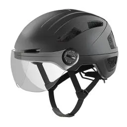 Produktbild: Fahrradhelm Herren, Damen Helm mit Magnetischem Visier Abnehmbarer Sonnenschutzkappe und Größenversteller, Schwarz Helm für E-Bike, Mountainbike & Citybike (M-Schutzbrille)