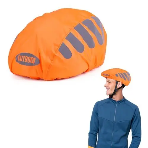 Produktbild: Fahrradhelm Regenschutz, Winddichter Helmüberzug Universal Reflektierende Staubdicht Helm Überzug für Alle Helme