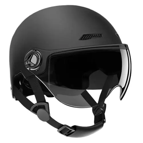 Produktbild: Fahrradhelme Skaterhelm Motorradhelm Für Herren Und Frauen | Halbe Fahrradhelme Mit Getöntem Sonnenvisier | Hochschützende Stoßdämpfende Half-Scooter-Helme | Schutzausrüstung Zum Klettern Und Skaten
