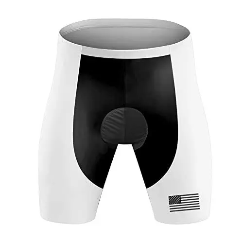 Produktbild: Fahrradhose Herren Radunterhose Radlerhose Herren Gepolsterte Elastische Radhose Herren Kurz Atmungsaktive Fahrradunterhose Herren mit Sitzpolster(Weiss,L)
