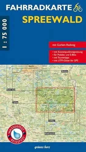 Produktbild: Fahrradkarte Spreewald: Mit dem kompletten Gurken-Radweg. Mit UTM-Gitter für GPS. Wasser- und reißfest. (Fahrradkarten)